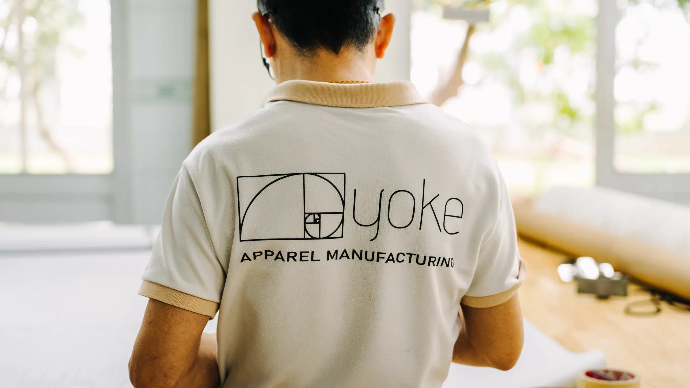 Yoke team member in a Yoke Apparel Manufacturing shirt